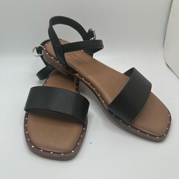 CUSHIONAIRE Women's one band sandal +Memory Foam 6 BLACK - Picture 6 of 7